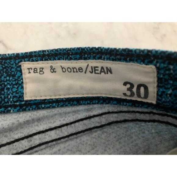 RAG & BONE Skinny Legging Jeans Pants Size 30 Blue Tweed Print - Picture 5 of 8